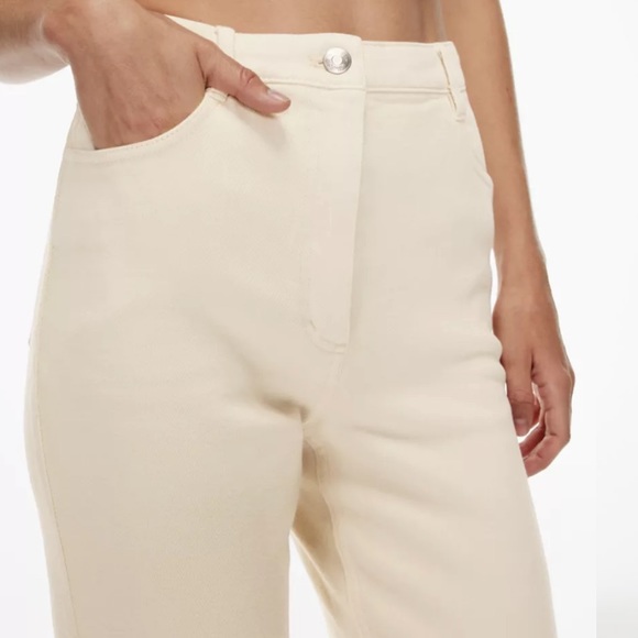 Aritzia Wilfred Free Ivory Boot Flare Legged Denim Pant Size 2 - Picture 6 of 11